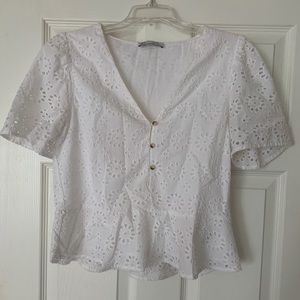 Zara Eyelet Top